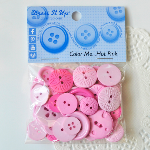 [제시제임스] 드레스잇업 단추 #3566(Color Me Hot Pink)